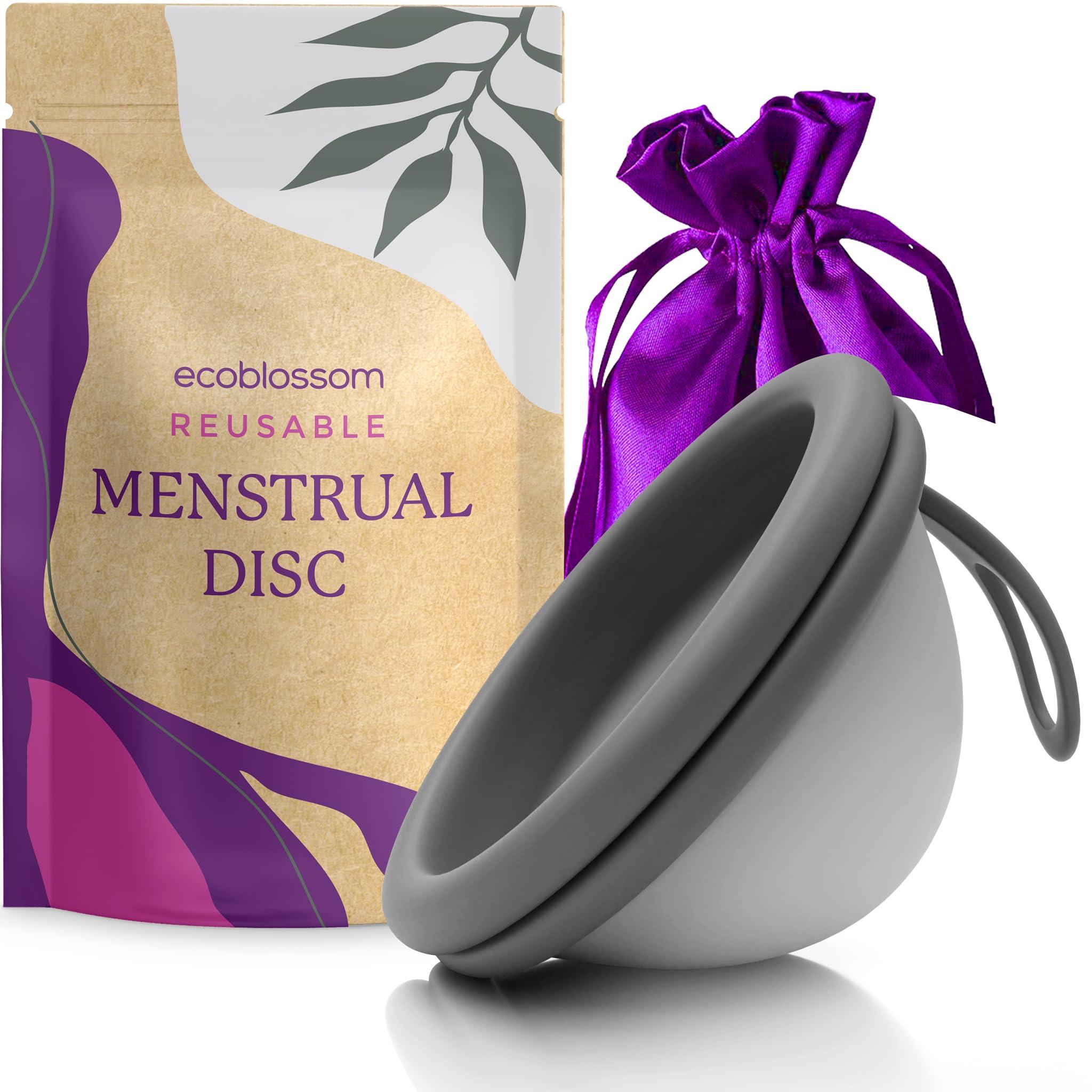 EcoBlossom Ecoblossom Reusable Menstrual Disc - Menstrual Cup - Soft Period Disc for Women Designed with Flexible, Medical-Grade Silicone Period Cup (Small, Black)