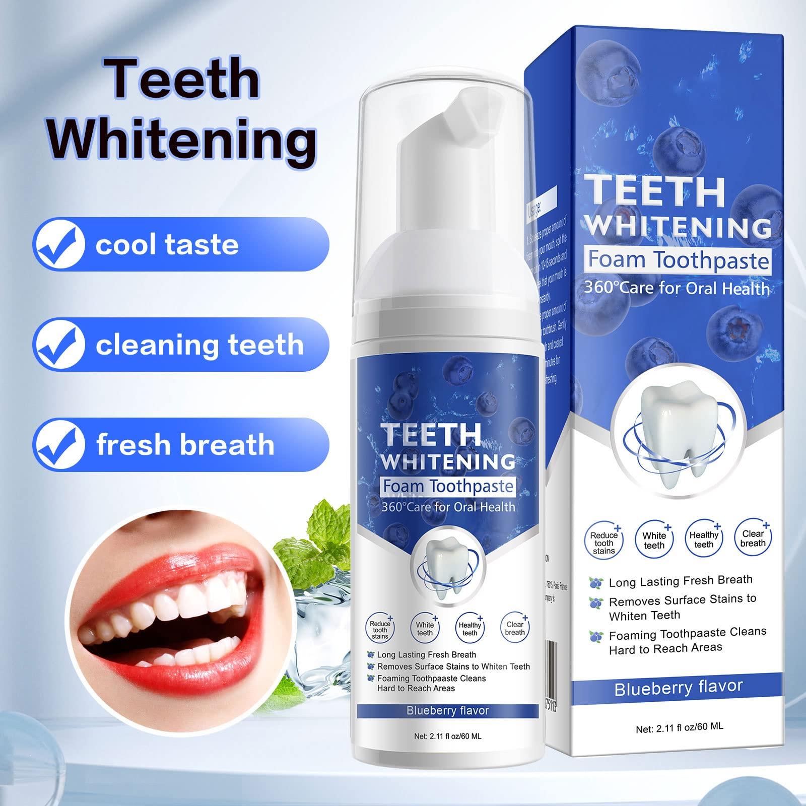 VOGSIG Teeth Whitening Toothpaste with Fluoride, Foam Toothpaste, Ultra-fine Mousse Foam Deeply Cleaning Gums, Stain Removal, Oral Care-Toothpaste Replacement Natural Mouth Wash Water, 3 Fresh Flavor