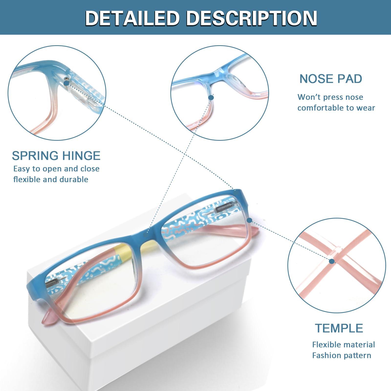 NORPERWIS NORPERWIS 7 Pack Reading Glasses for Women and Men Blue Light Blocking Spring Hinge Fashion Eyeglasses Readers (7 Pack Mix Color, 0.75)