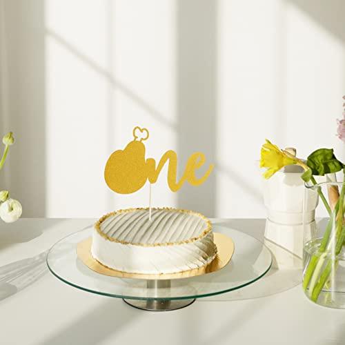 Yrrue 1st Birthday Cake Topper Decoration - Gold Glitter One Cake Topper For Baby,cute cake topper Smash Cake Decor Photo Booth Props (1st birthday cake topper-D1)