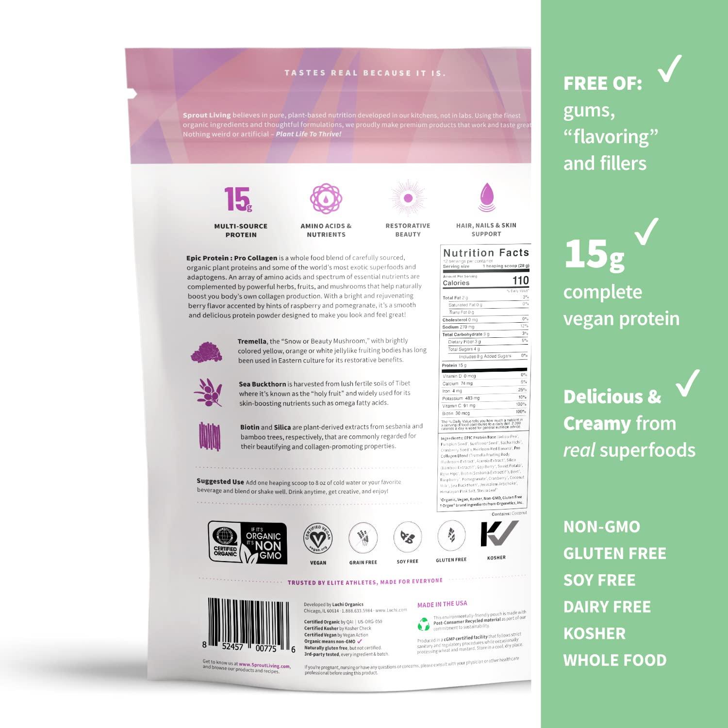 Sprout Living Sprout Living Epic Protein Pro Collagen + Prebiotic Inulin