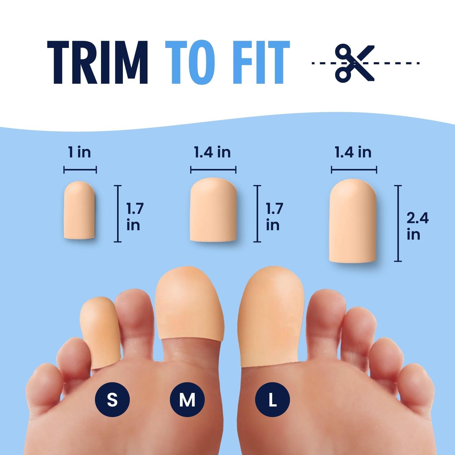 Dr. Frederick\'s Original Dr. Frederick\'s Original Gel Toe Protectors for Men & Women - 12 ct - Toe Caps for Foot Pain Relief - Flexible Cushions for Ingrown Toenails, Corns, Calluses, Blisters, and Comfort -Beige - Large