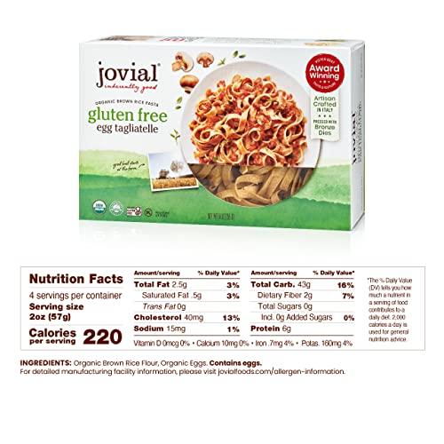 Jovial Jovial Whole Grain Brown Rice Egg Tagliatelle Pasta - Pasta Tagliatelle, Tagliatelle Pasta, Whole Grain Pasta, Organic Pasta, Gluten Free, Dairy Free, Brown Rice Pasta, Made in Italy - 9 Oz