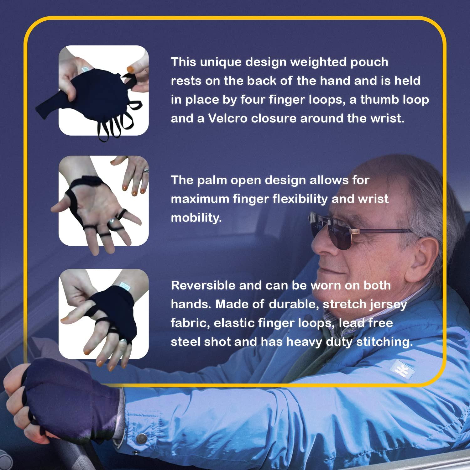 HandiThings Handithings Comfortable Hand Weight for Essential Tremor Control, Shaky Hands, Physical/Occupational Therapy, Fine Motor Skills, Writing Stability & Strengthening - PROUDLY HAND MADE IN THE USA - (WORKS FOR RIGHT OR LEFT HAND)-(X-SMALL, 1/4lb.)