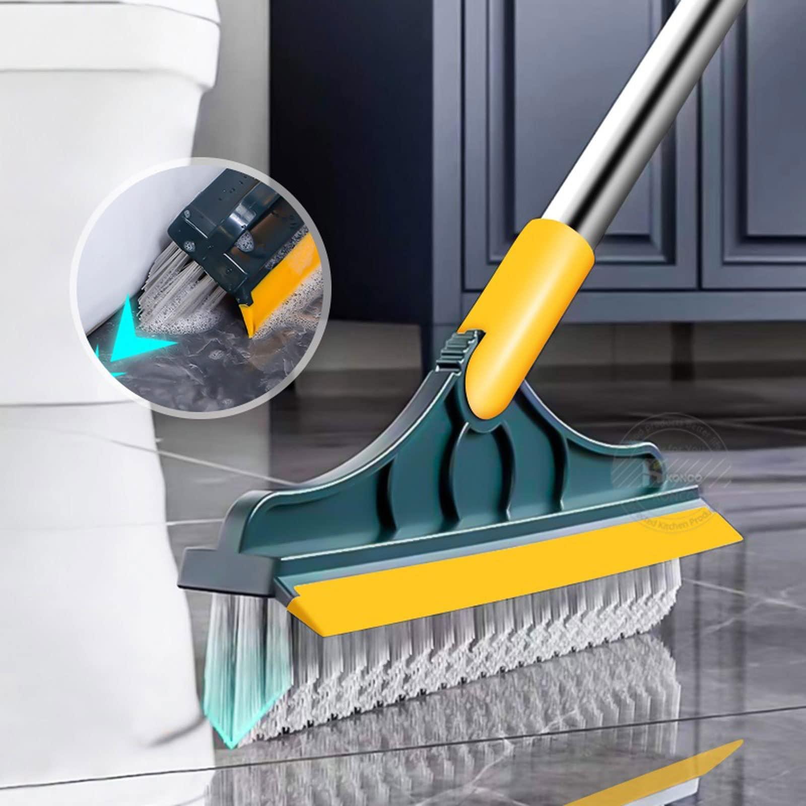 XTYPE Floor Scrub Brush Cleaning Brush Long Handle Removable Wiper Broom Brush Squeegee Tile Kitchen Cleaning Tools