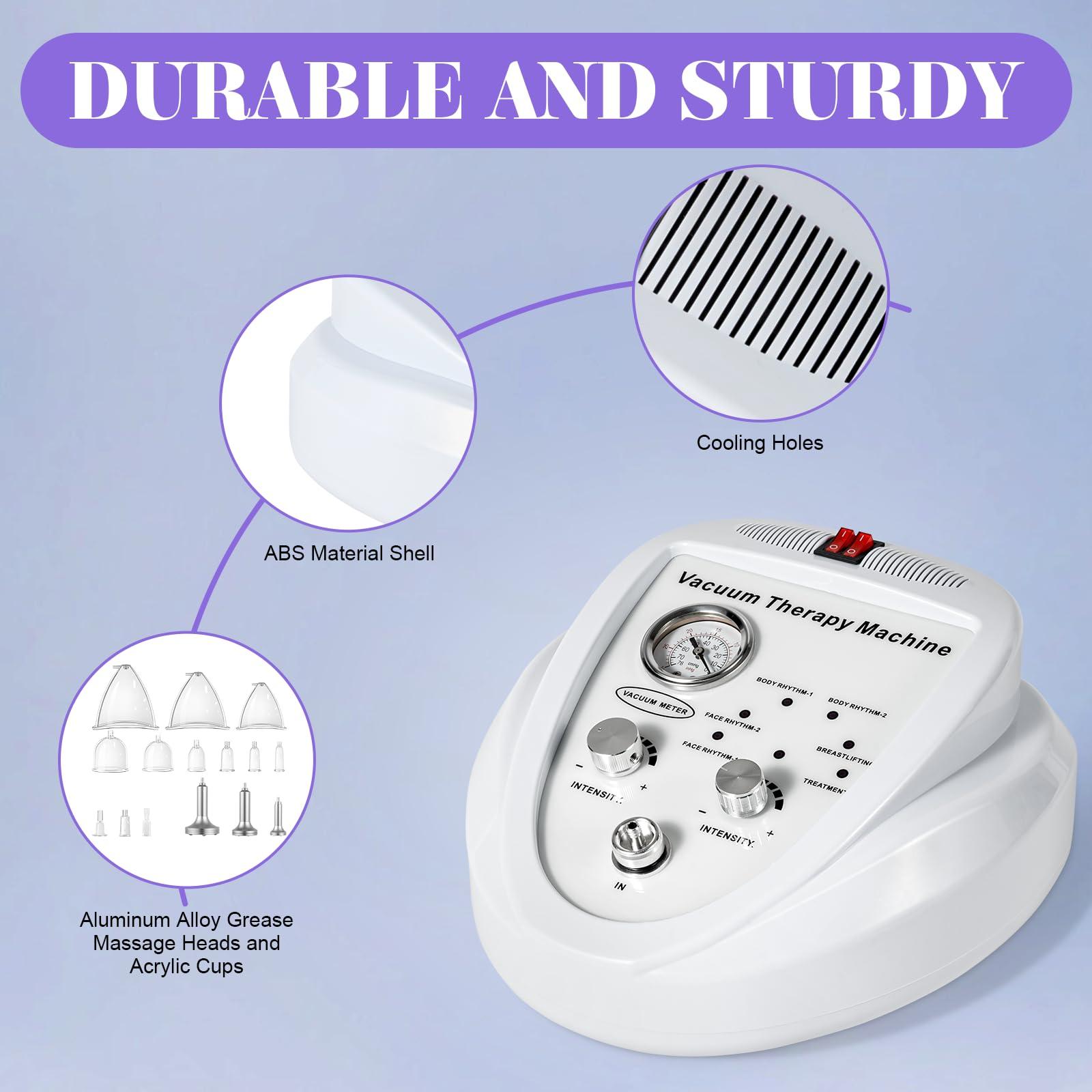 Knwigoe Knwigoe Vacuum Therapy Machine Multifunctional Back Message Machine Body Shape Massager Cupping Machine Set with 24pcs Vacuum Cups and 3 Pumps for Butt Lifting (Max Suction 70cmhg)