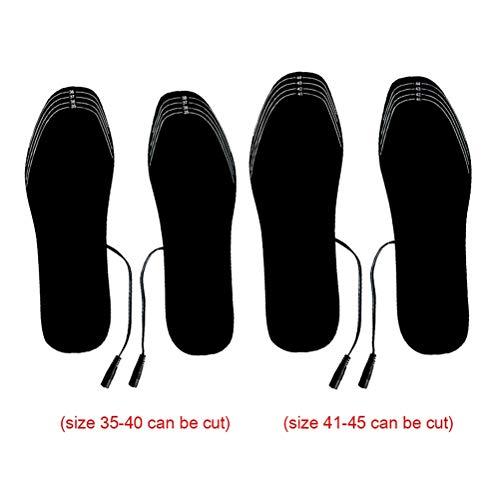 apptanna USB Heating Insole Electric Heating Foot Warming Insole Washable Cutable Size Insole Winter Outdoor Warm Insole (Black, 41-45 Yards)