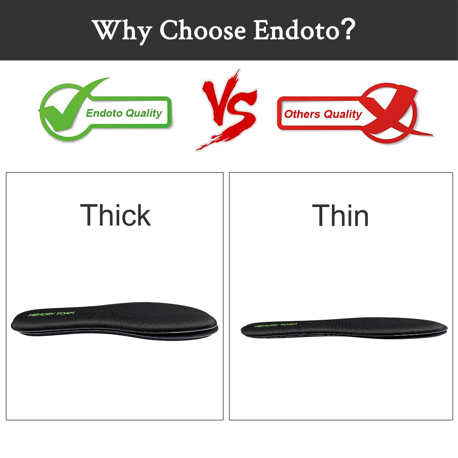 Endoto Memory Foam Insoles for Skechers Shoes, Replacement Inserts for Sneakers, Cushioned Inner Soles for Comfort and Foot Pain Relief(Color:Black,Size:US Men9-EU42)