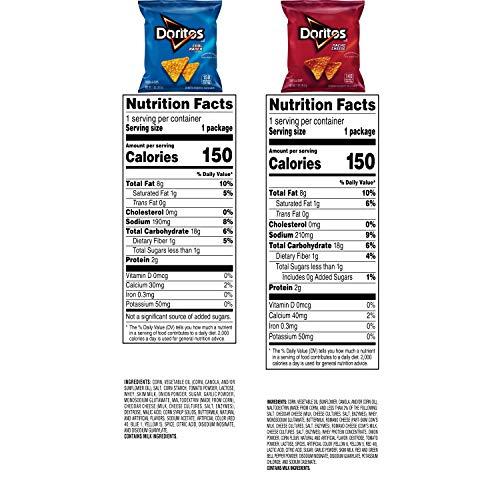 Doritos Doritos Flavored Tortilla Chips, Favorites Variety Pack (Nacho Cheese and Cool Ranch), 1 Ounce (Pack of 40)