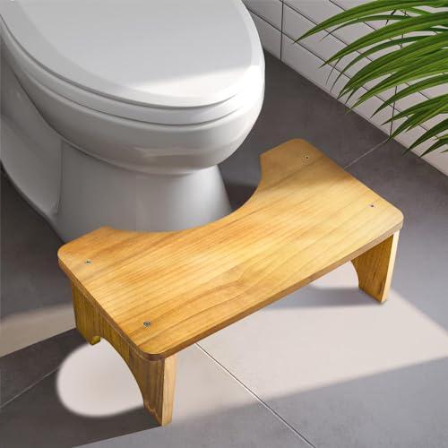 AZEN AZEN Toilet Stool Squat Adult, Wood Poop Stool for Bathroom Adults, Portable Toilet Potty Stool for Adults, 7 Inch Height