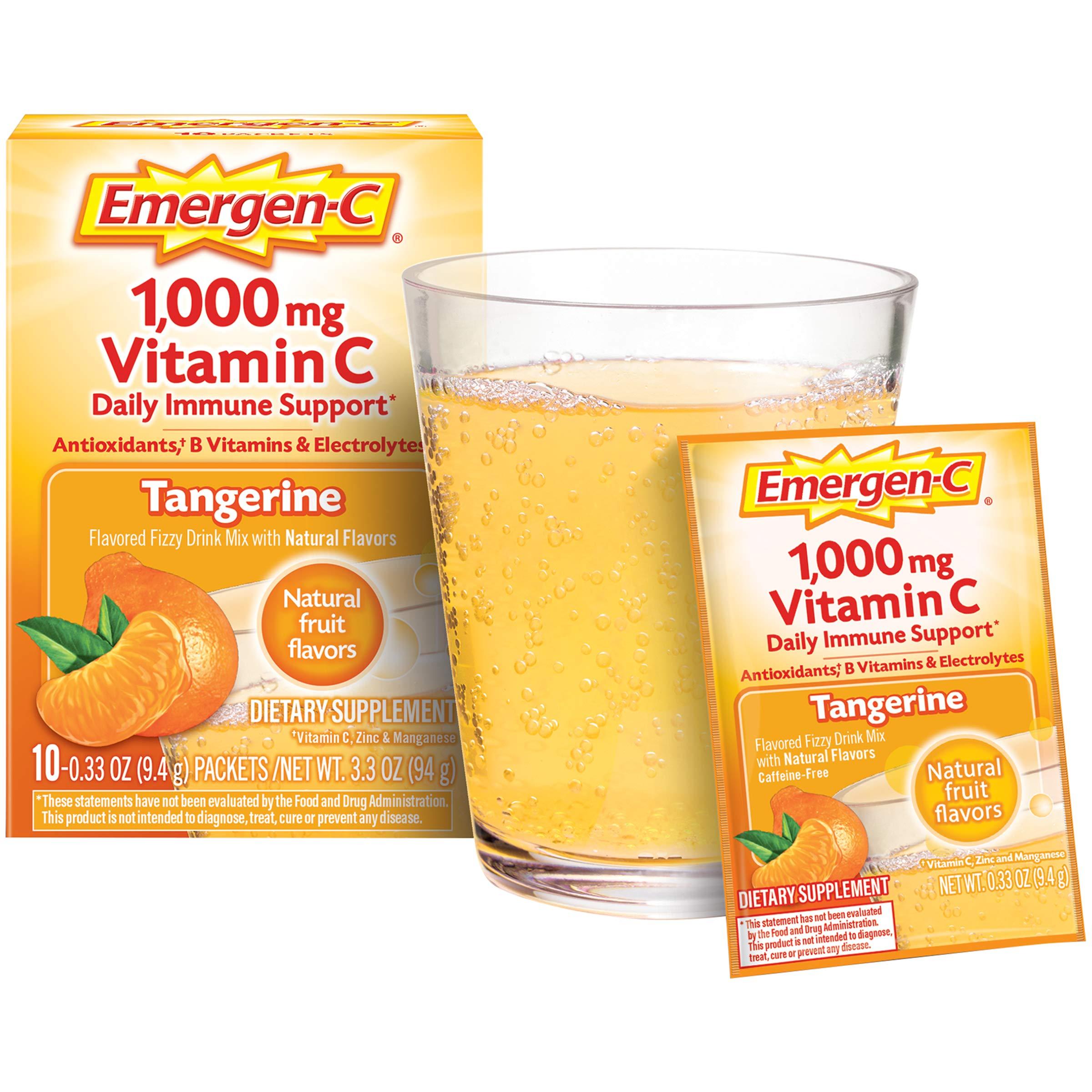 Emergen-C Emergen-C Dietary Supplement with 1000mg Vitamin C (Tangerine Flavor, 10-Count 0.33 oz. Packets, Pack of 3)