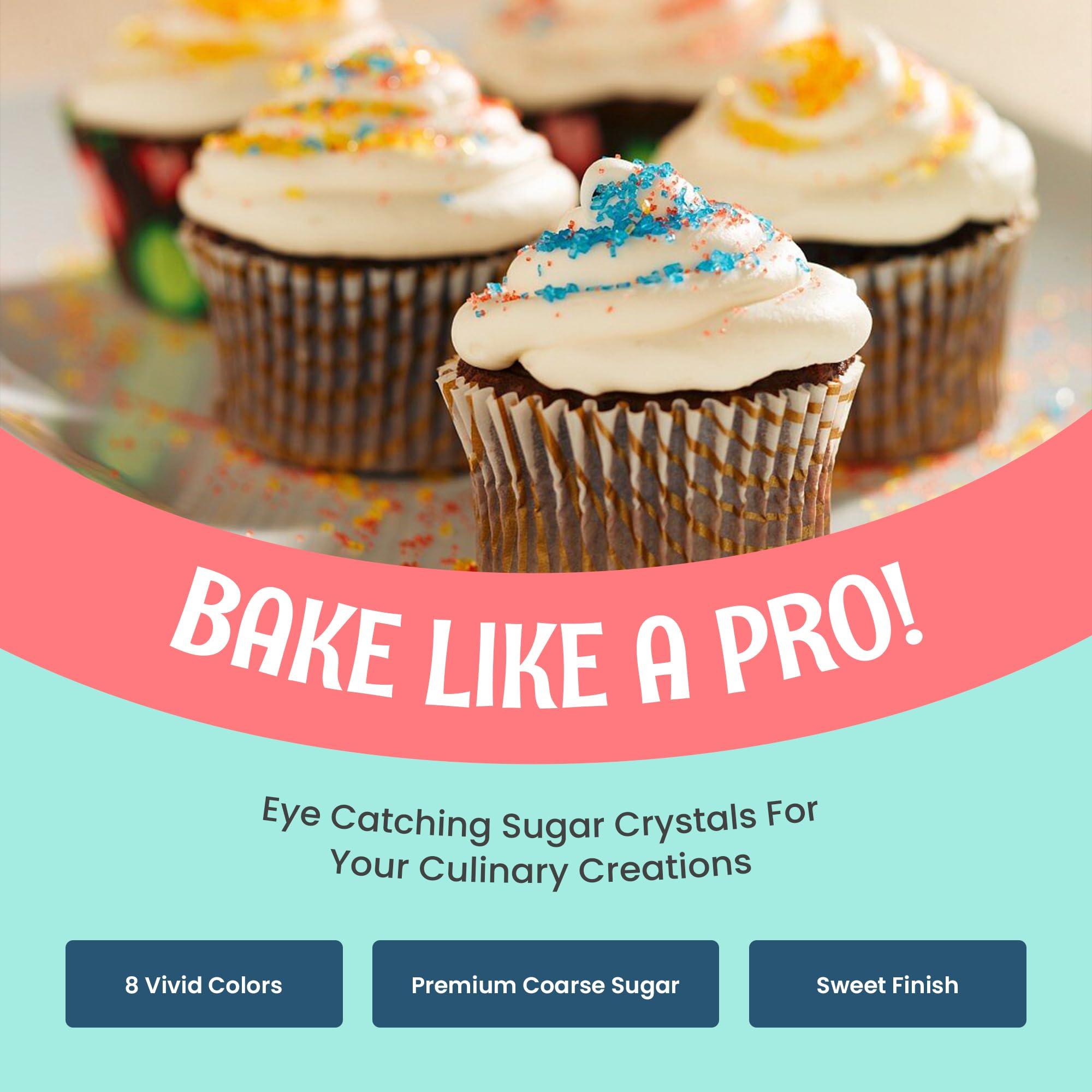 O\'CREME OCreme Sugar Crystals - Coarse Sugar for Cookie Decorating - Eye-Catching Sugar Crystals Coarse Sugar for Unique Cake Toppings, Cupcakes and Cookies Ideal Decoration Solution - 10 Ounce Orange