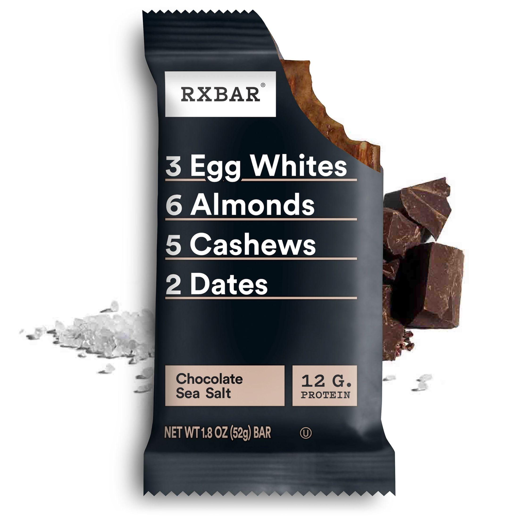 RXBAR RXBAR Protein Bars, 12g Protein, Gluten Free Snacks, Chocolate Sea Salt (6 Boxes, 30 Bars)