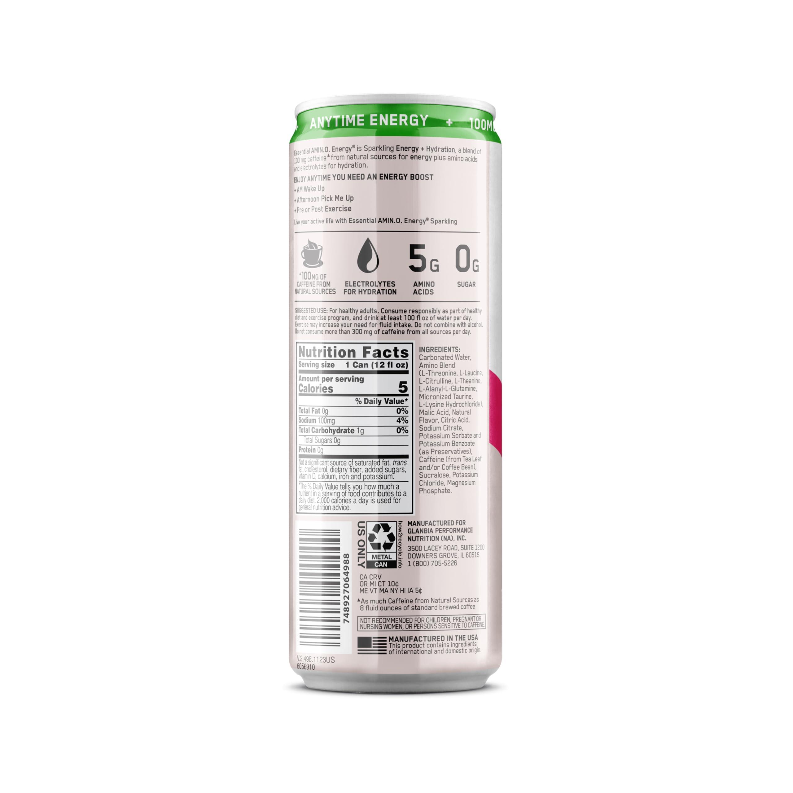 Optimum Nutrition Optimum Nutrition Amino Energy Sparkling Hydration Drink, Electrolytes, Caffeine, Amino Acids, BCAAs, Sugar Free, Cocoberry Breeze, 12 Fl Oz, 12 Pack (Packaging May Vary)
