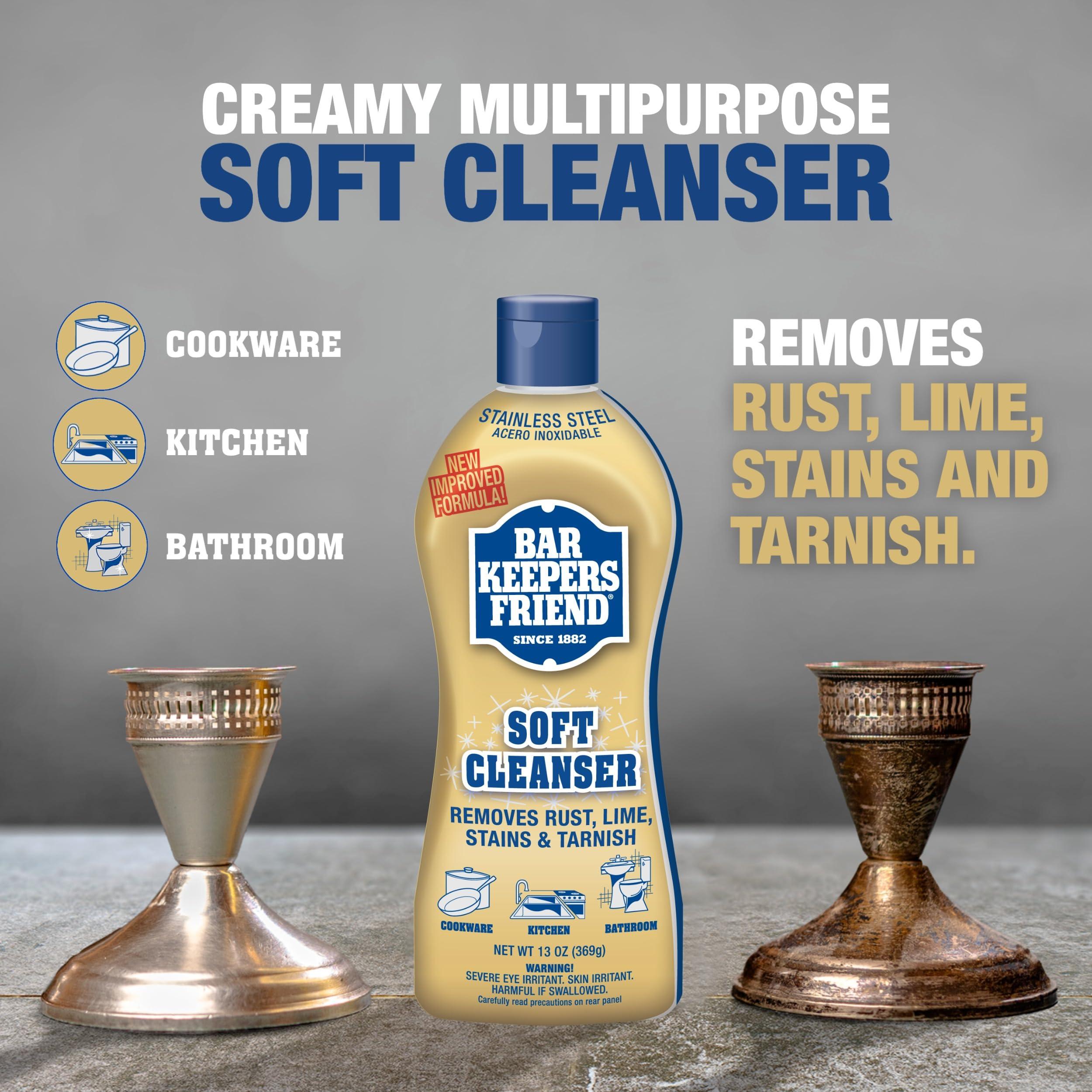 Bar Keepers Friend Bar Keepers Friend Soft Cleanser (13 oz) and MORE Spray + Foam (25.4 oz) Multipurpose Cleaner Bundle, Stain & Rust Remover for Multi Surface Bathroom, Kitchen & Outdoor Cleaning