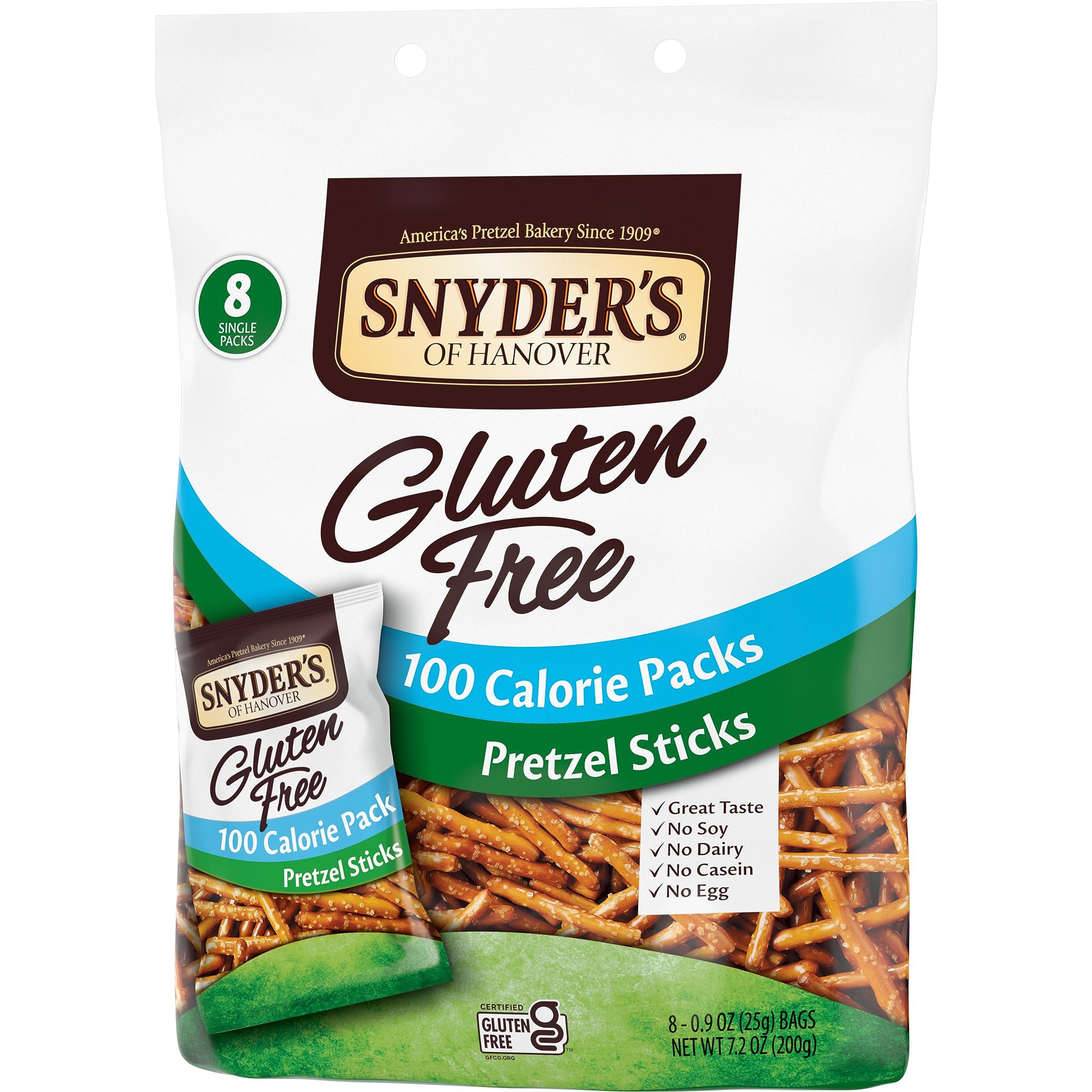 Snyder\'s of Hanover Snyder\'s of Hanover Gluten Free Pretzel Sticks, 100 Calorie Individual Packs, 8 Ct (Pack of 2)