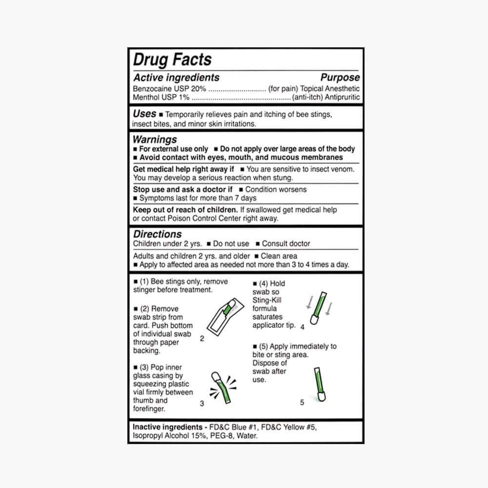 RANDOB LABORATORIES LTD. Sting-Kill external anesthetic disposable swabs - 5 ea, 2 Pack