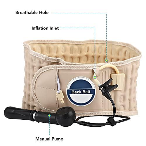 JuZi Store Decompression Back Belt - Spinal Air Traction Belt for Lumbar Support and Lower Back Pain, Back Support & Lumbar Traction Belt, Back pain relief for Sciatica, Herniated disc ( Color : Yellow )