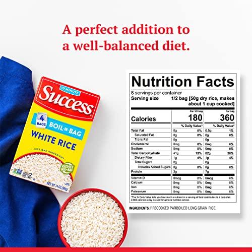 Success Success Boil-in-Bag Rice, White Rice, Quick and Easy Rice Meals, 14-Ounce Box