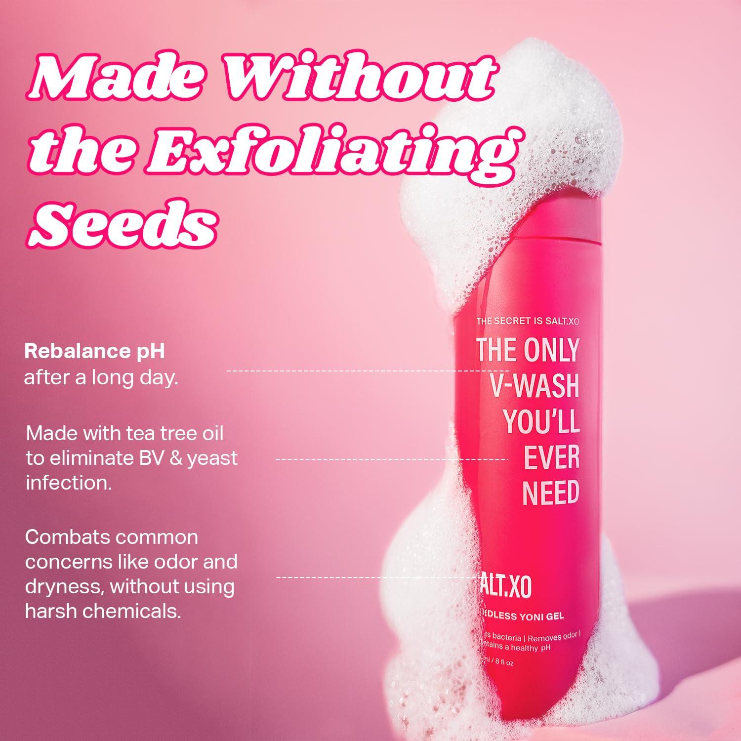 SALT.XO SALT.XO Seedless Yoni Gel Wash, Feminine Wash with Refreshing Cucumber and Aloe Vera, Organic Intimate Care Gel for Women, pH Balance V Wash Cruelty-Free, Feminine Hygiene Products (8 Fl Oz)