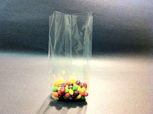 UNIQUEPACKING UNIQUEPACKING 100 Pcs 4x2x12 Clear Side Gusseted Cello Cellophane Bags Good for Candy Cookie Bakery