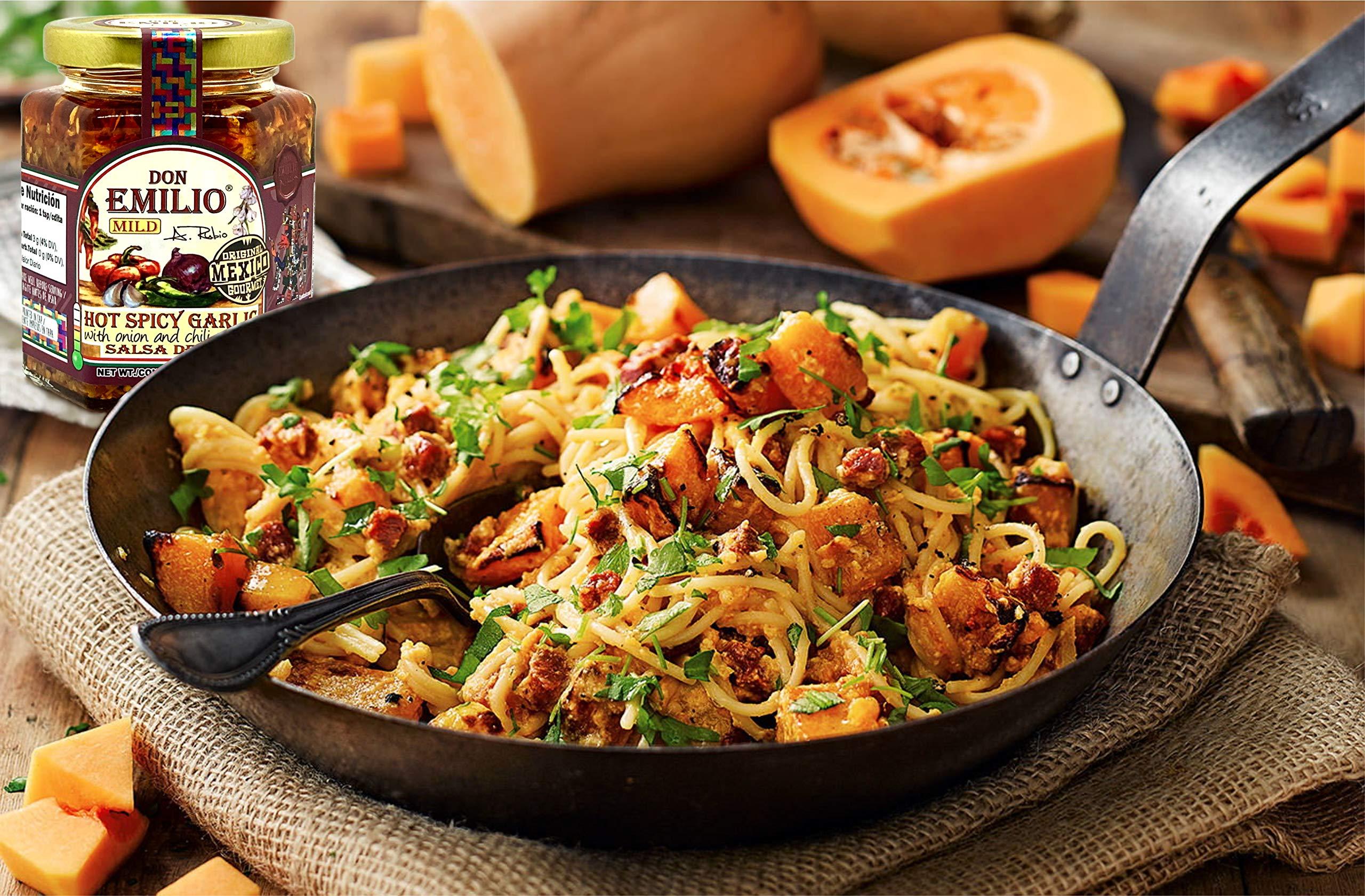 Don Emilio Don Emilio Salsa Macha Hot Chili Garlic Sauce, Gourmet Spicy Chili Crisp Oil, Garlic and Onion, All Natural Chili Paste 9 oz