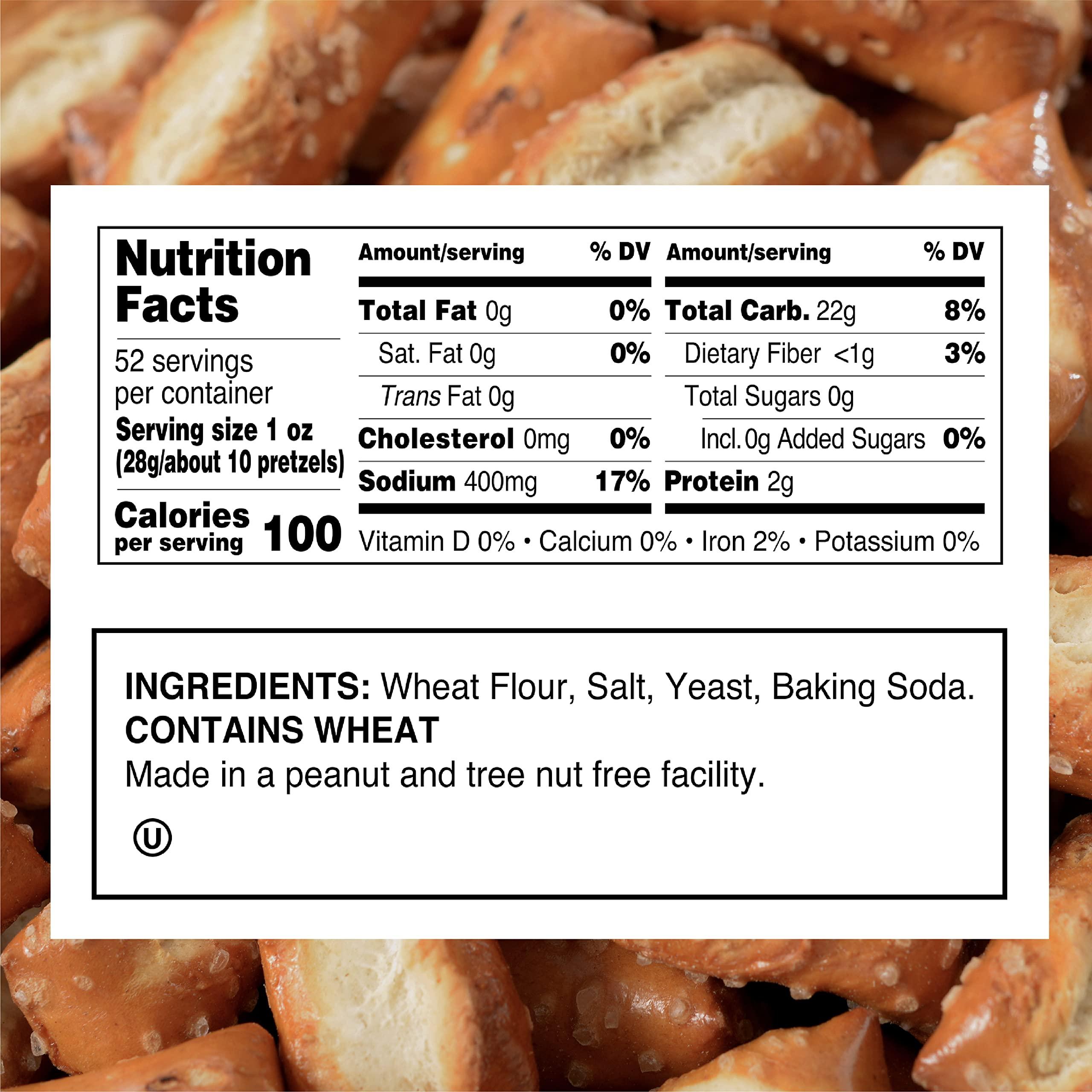 Utz Utz Sourdough Nuggets Pretzels 52 oz. Barrel Bite-Size Pretzels with Classic Sourdough Flavor, Perfectly Salted with Zero Cholesterol per Serving