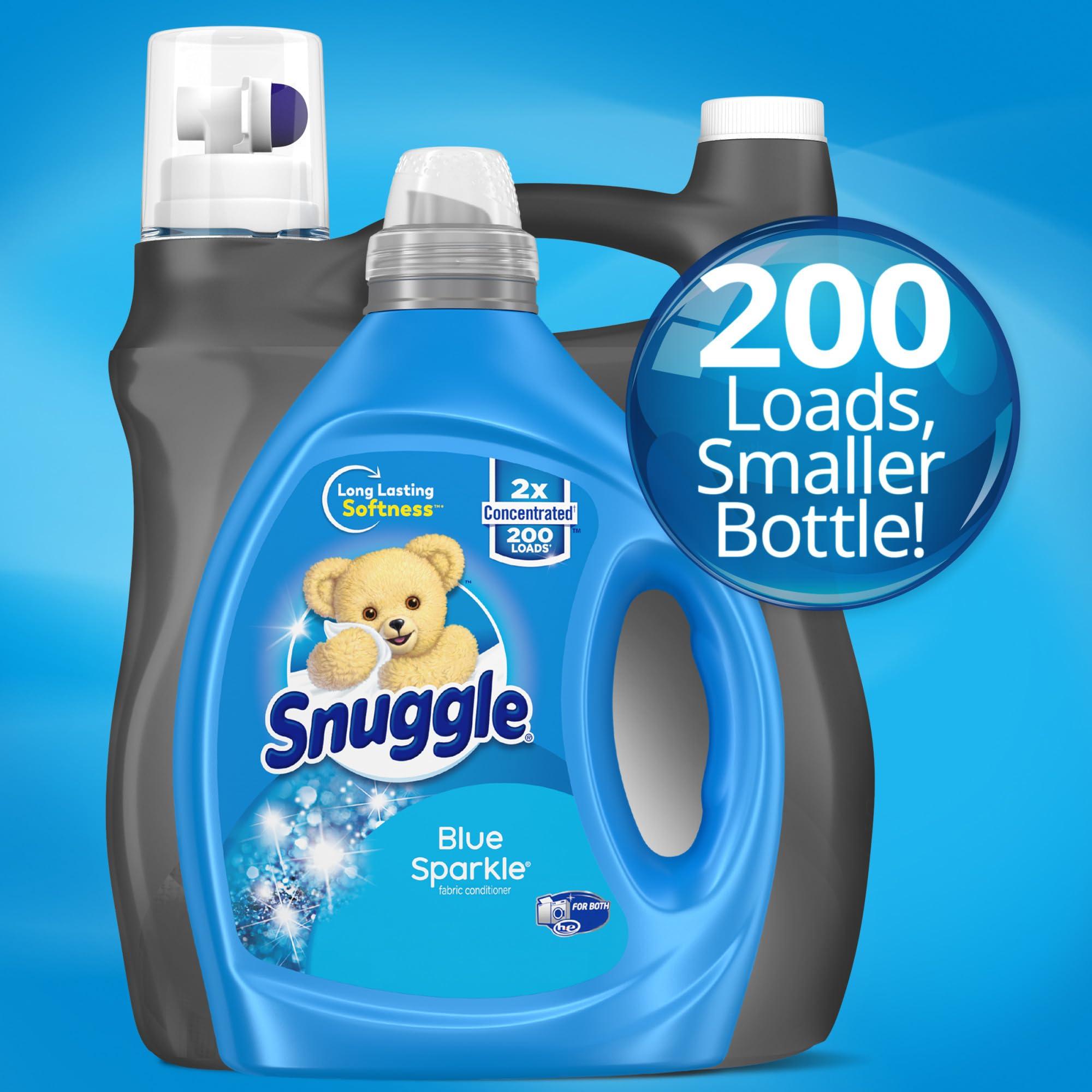 Snuggle Snuggle Blue Sparkle Liquid Fabric Softener, 2X Concentrated, 200 Loads, 80 Fl Oz