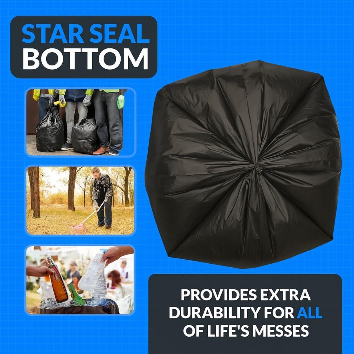 TP PLASTIC TP Plastic 40-45 Gallon Trash Bags Heavy Duty Large Black Trash Bags for Contractor Garbage Bags, 100 Bags, 40\'\' x 46\'\' x 1.5mil