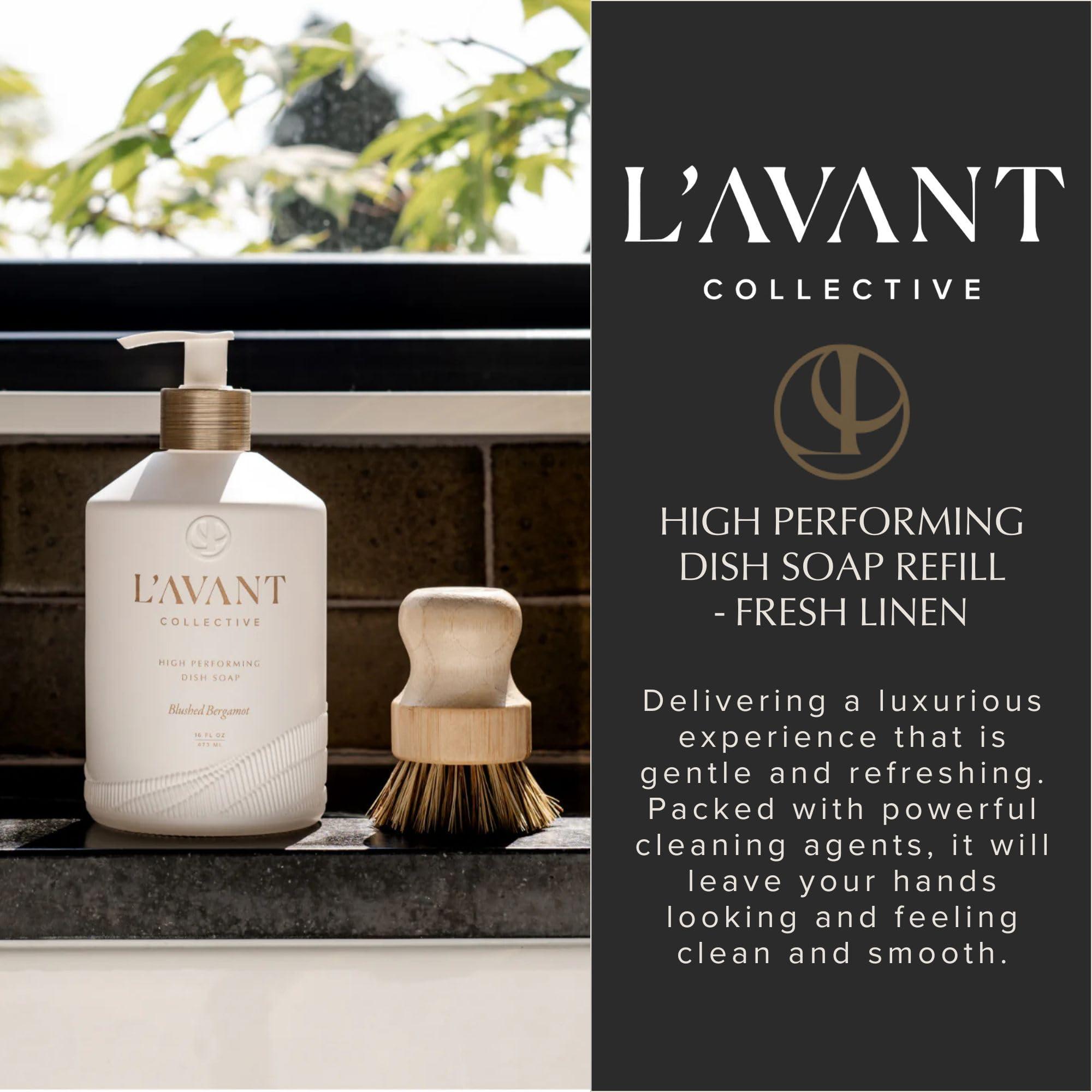 L\'AVANT Collective L\'AVANT Collective High Performing Dish Soap Refill | Plant-Based Ingredients & High Performing Formula | Fresh Linen Scent | 32 FL oz/946 mL