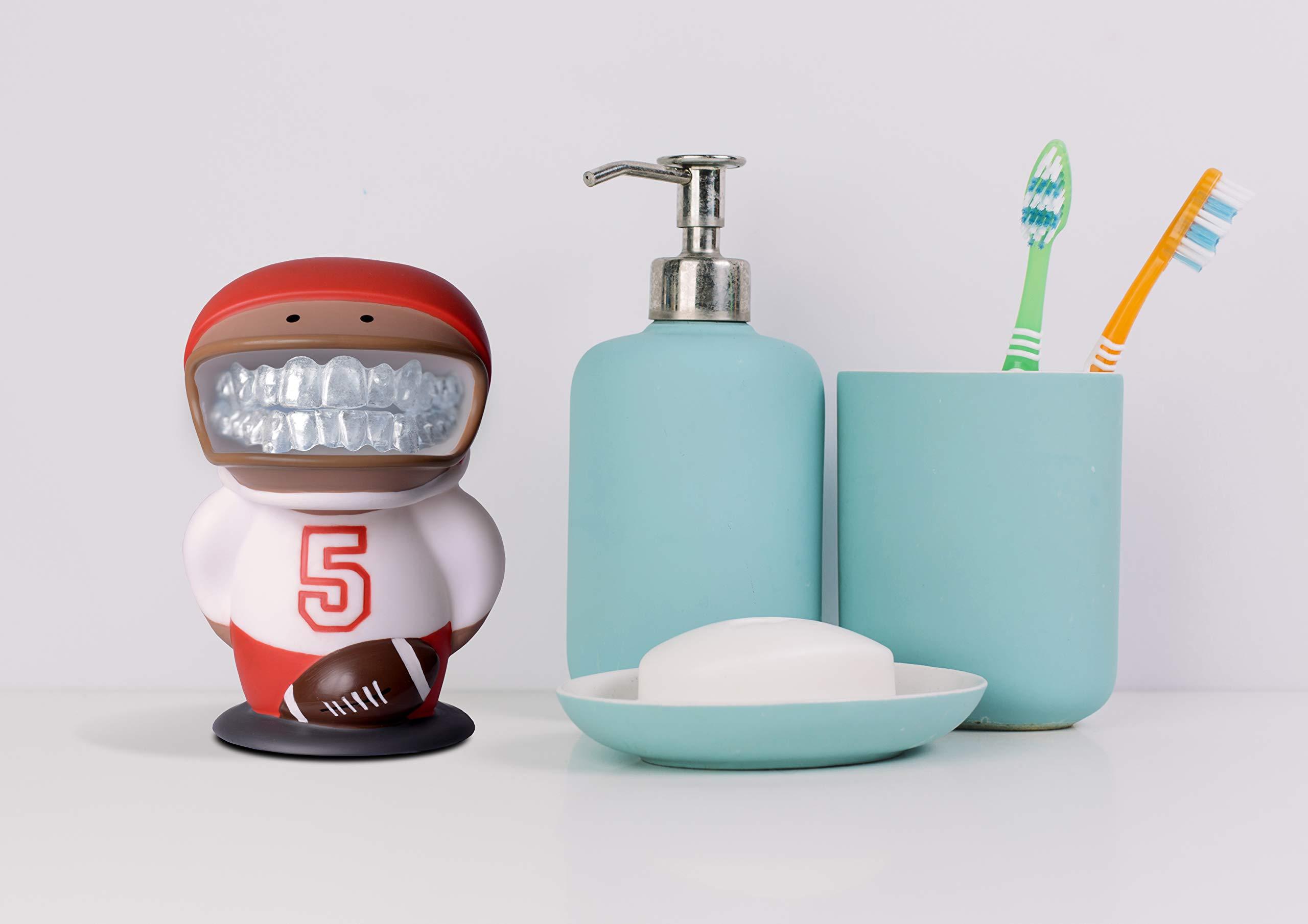 Lullubee Lullubee Retainer Buddy Football Player - Sanitary Storage for Retainers Clear Aligners and Mouth Guards