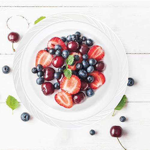 PLASTICPRO 100 Count Disposable 9 Inch White Plastic Dinner Plates large