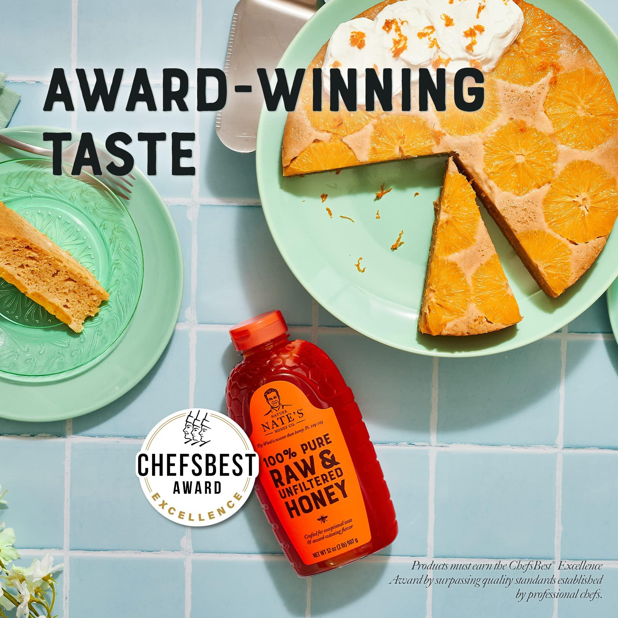 Nature Nate's Nate\'s 100% Pure, Raw & Unfiltered Honey - Award-Winning Taste, 32oz. Squeeze Bottle (6 Pack)