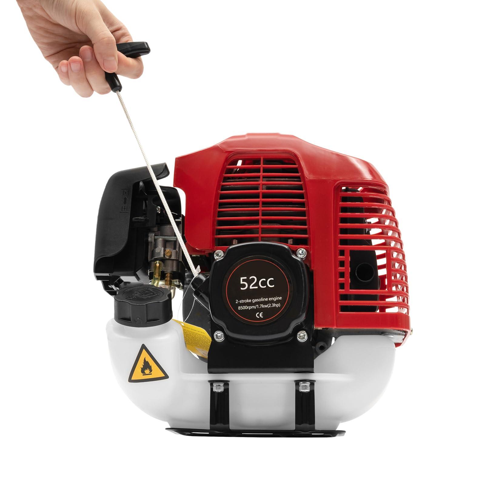 HuaShuani HuaShuani Artificial Grass Brush Electric Broom, Hand-Held Gas Sweeper 52cc 2.3 HP, Portable Nylon Brush Sweeper 2 Stroke 1700W, Gasoline Powered Cleaning Tools for Sweeping The Driveway Lawn