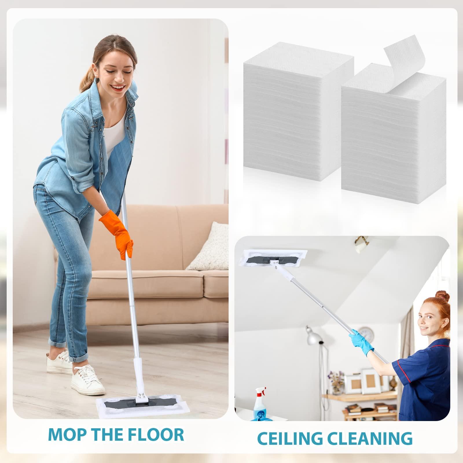 Peryiter Wet Mop Pads Refills for Floor Cleaning Sweeper Wet Refills Disposable Wet Mopping Cloth Wipes for Wood Hardwood Tile (300 Pcs)