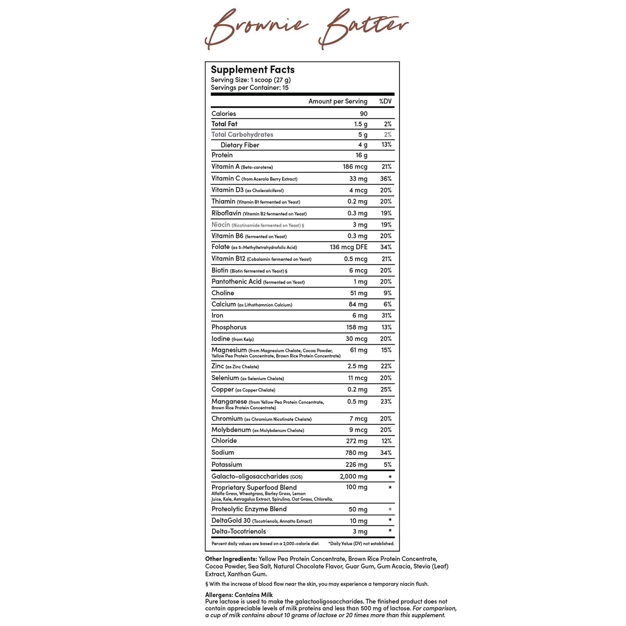 Tranont Tranont Nourish GOS Prebiotic Meal Replacement Shake | Brownie Batter Flavor | 14.3 oz | Supports Gut Health & Skin Care | Packed with Vitamins & Minerals | Vegan | Protein Powder | Vitamin C and B