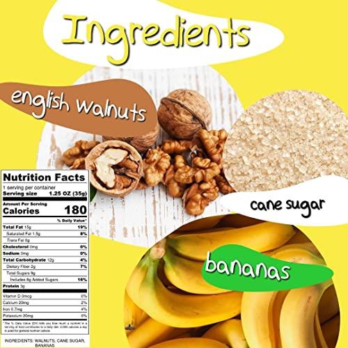 CrazyGoNuts Crazy Go Nuts Walnuts - Banana, 1.25 oz (6-Pack) - Healthy Snacks, Vegan, Gluten Free, Superfood - Natural, Non-GMO, ALA, Omega 3 Fatty Acids, Good Fats, and Antioxidants