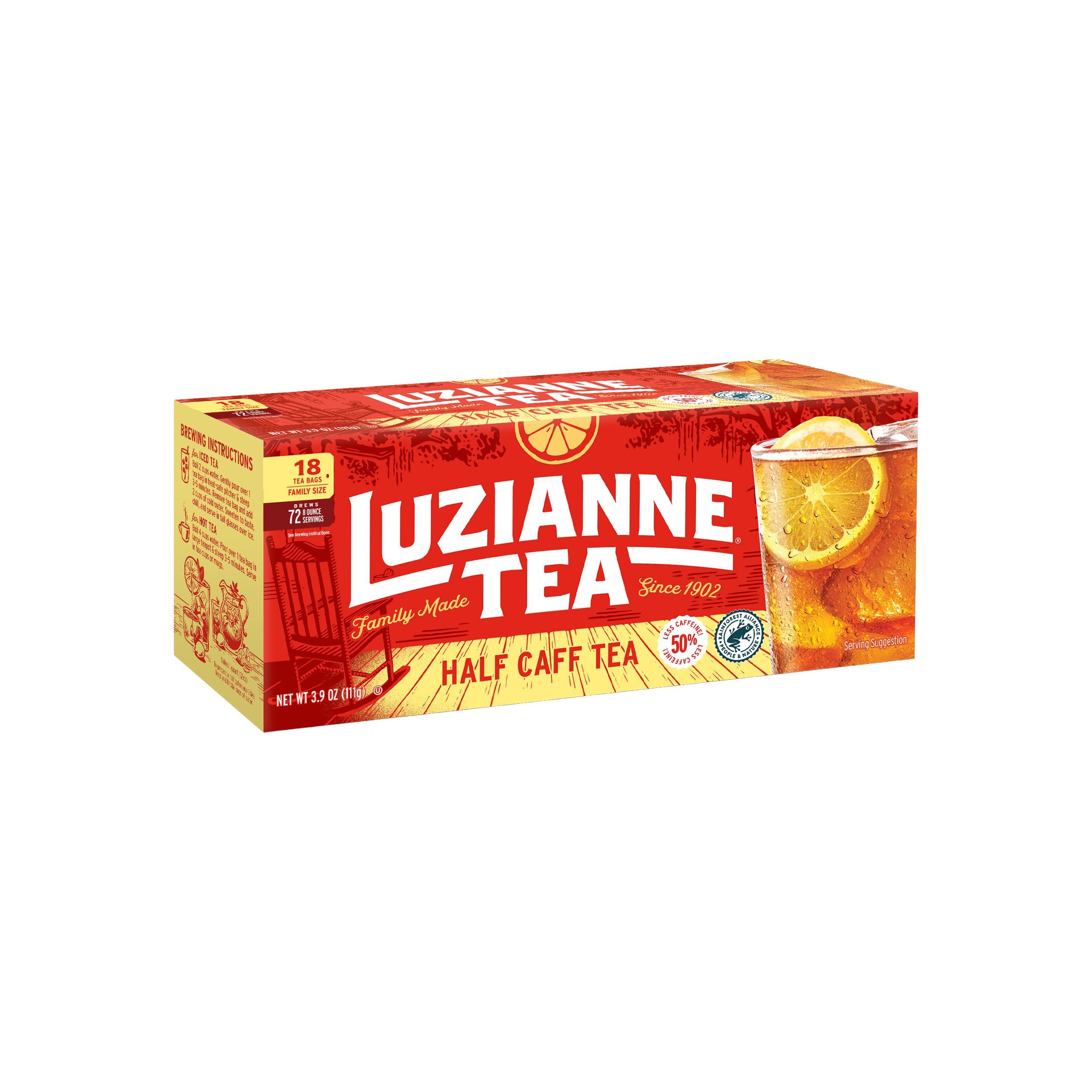 Luzianne Luzianne Unsweetened Half-Caff Iced Tea Bags, Family Size, 18ct Box (Pack of 1)