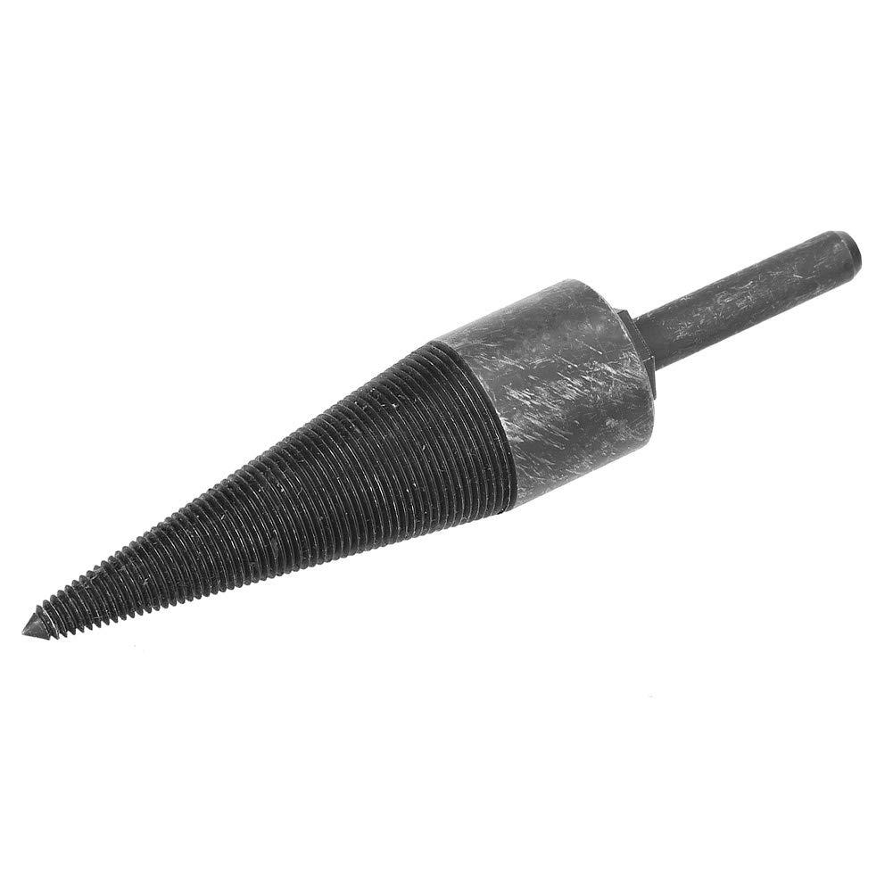 Hilitand Hex Shank Firewood Drill Bit Wood Splitter, 1.3in High Hardness Splitting Cone Reamer Punch Drilling Tool for Family Outdoor Camping Farm