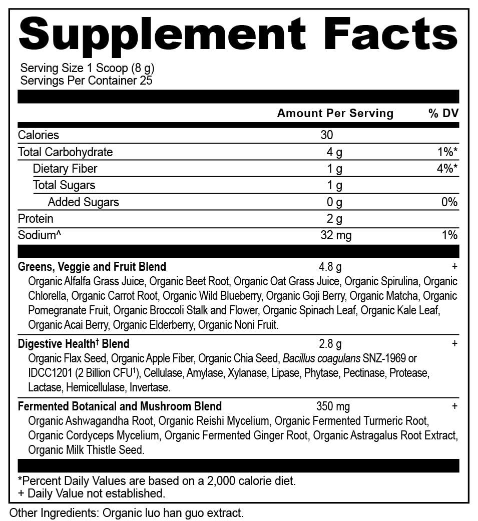 Ancient Nutrition Super Greens Powder by Ancient Nutrition, Organic Superfood Powder with Probiotics Made with Spirulina, Chlorella, Matcha, and Digestive Enzymes, 25 Servings, 7.5oz
