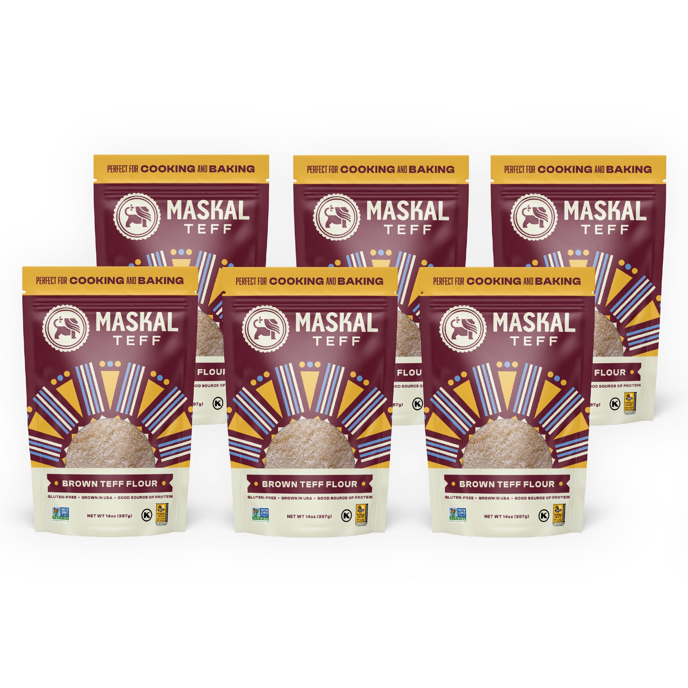Maskal Teff Maskal Teff Brown Teff Flour, 14 Ounce (6 pack)