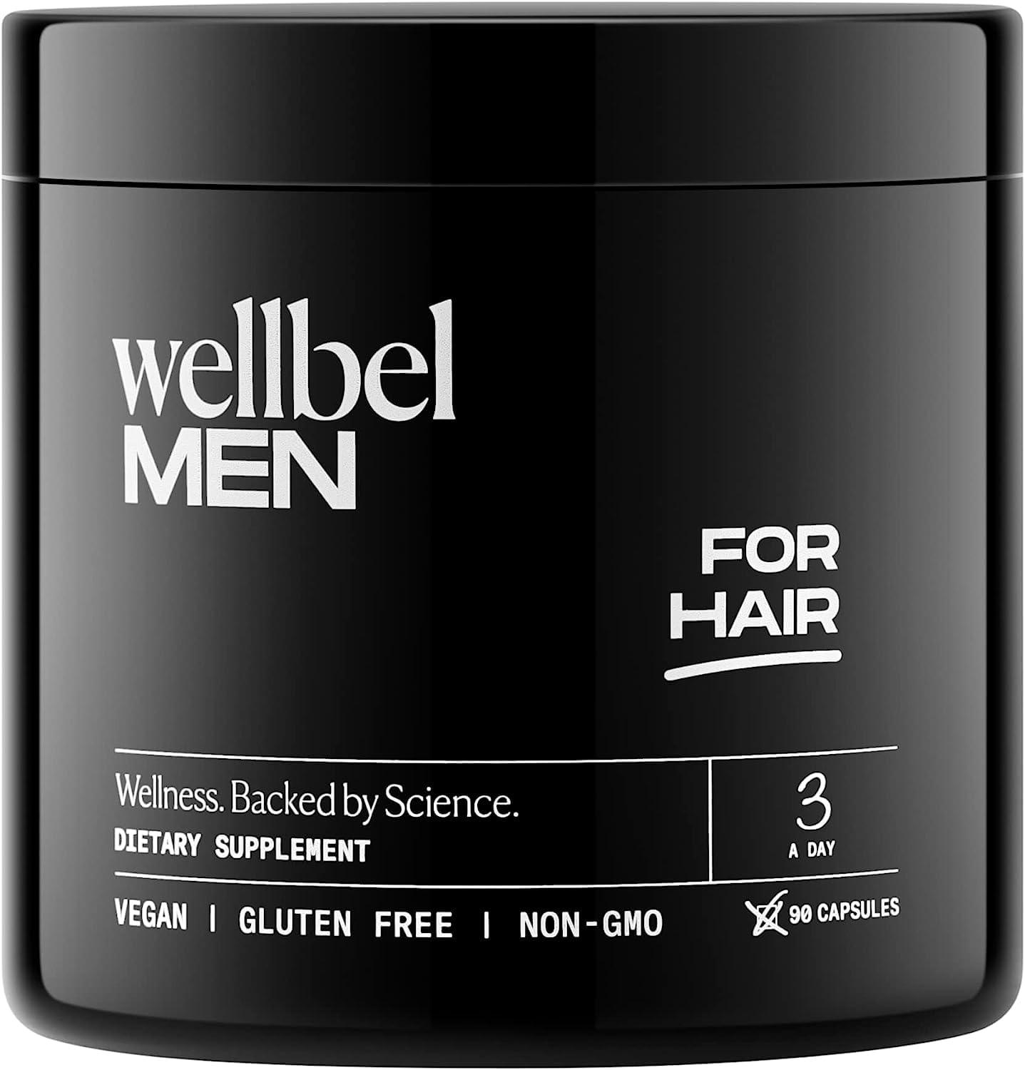 WELLBEL WELLBEL Men Clean Supplement for Hair, Skin, and Nails, Vegan, Gluten Free and Non GMO 90 Count - 3 Pack