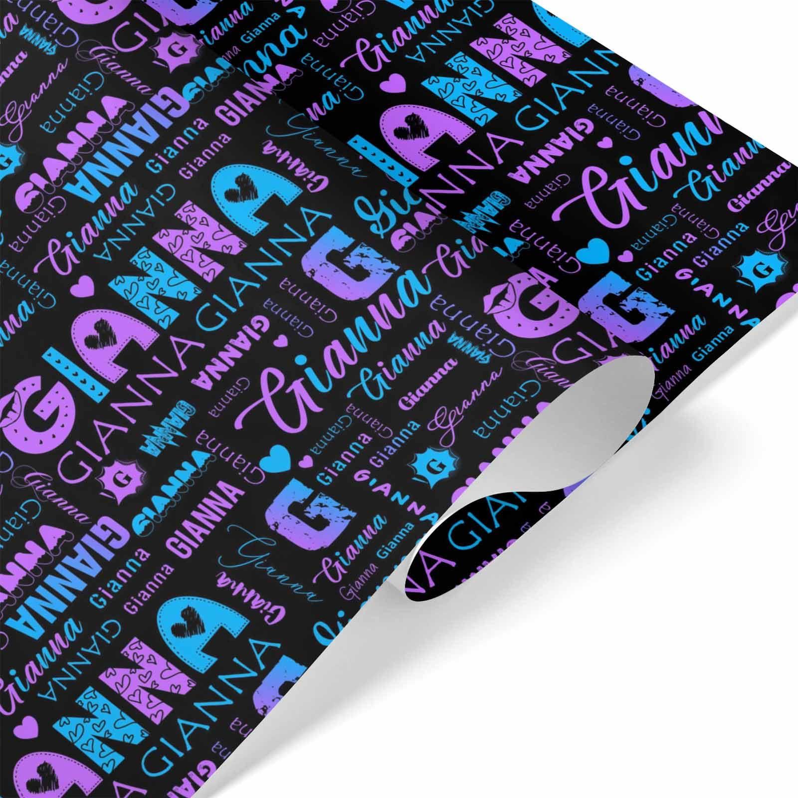 MyPhotoPrint MyPhotoPrint Custom Gift Wrap Wrap Custom Wrapping Paper with Funny Pattern Purple for Kids Baby Sisters Brother Christmas Day