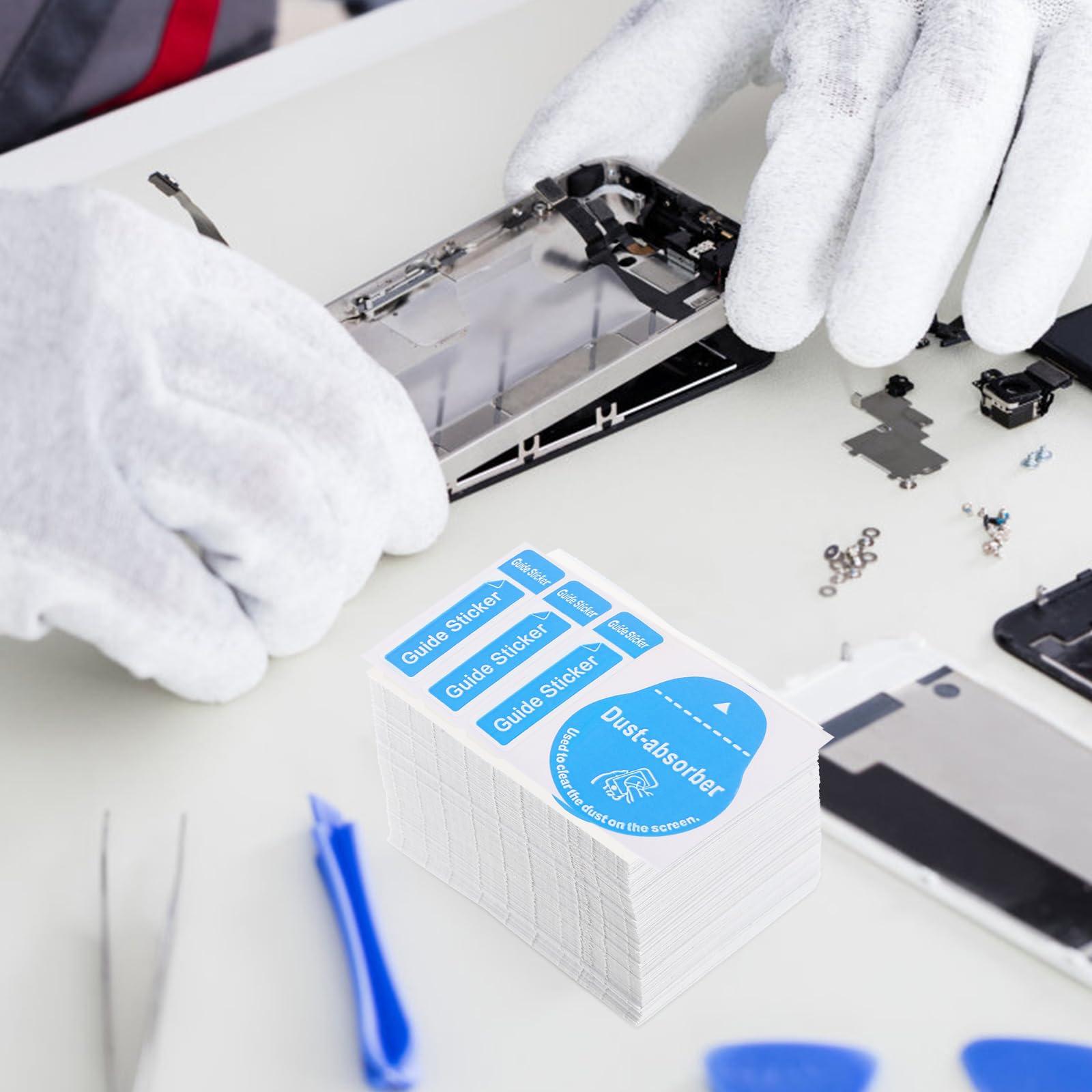 ORFOFE ORFOFE 400pcs Film Dust Removal Sticker Cleaning Tool Telephone Dedust Sticker for Phone Laptop Sticker Screen Removal Sticker Dust Remover Phone Dedust Sticker Blue Lens Paper