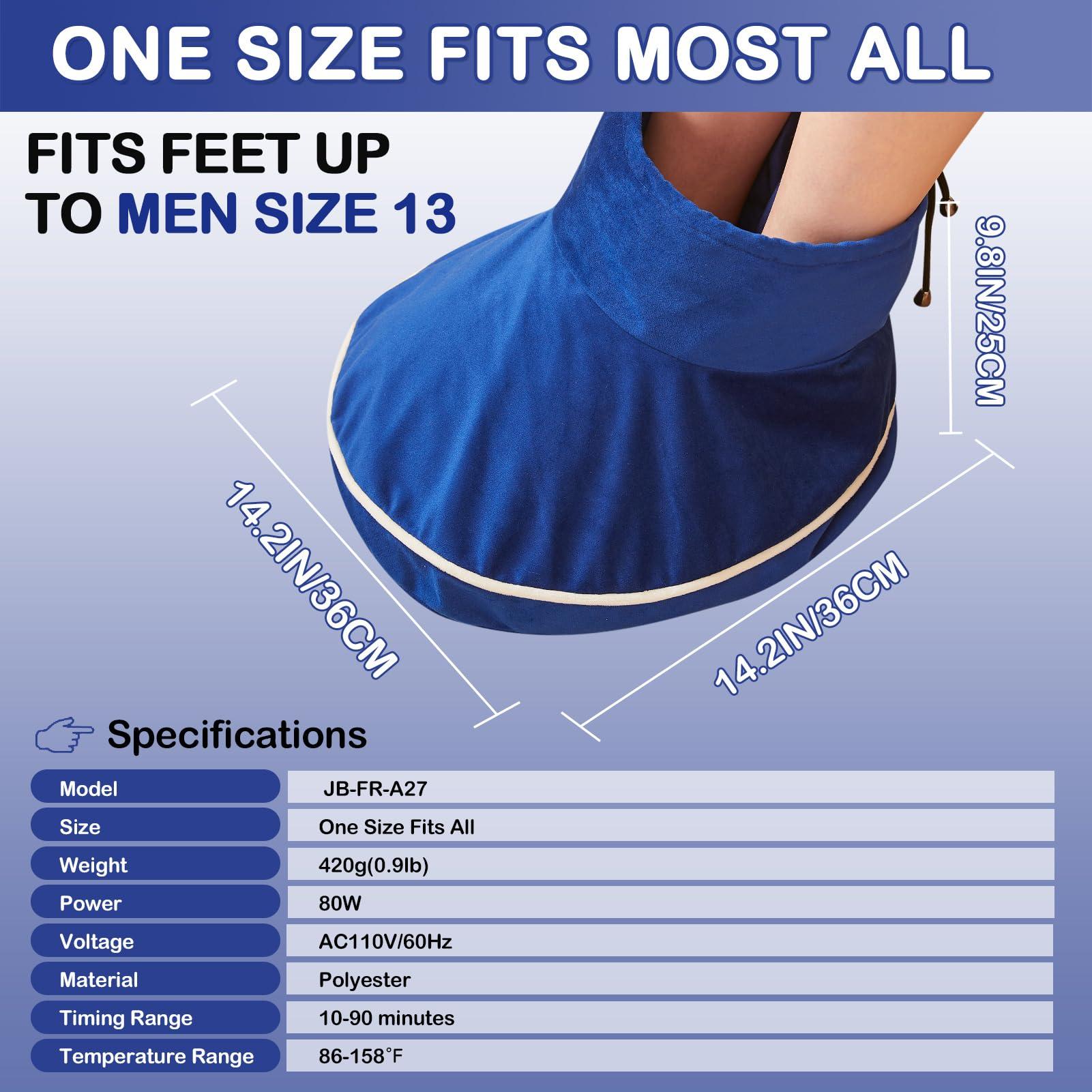 JOBYNA Large Foot Warmer for Feet, Electric Foot Heating Pad with Washable Cover, 86-158Adjustable Heat & Auto Shut-Off, Deep-Penetrating Heat for Neuropathy Pain Relief and Foot Pain