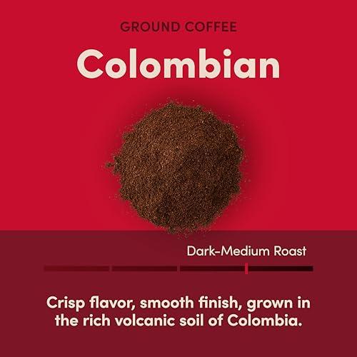 Tim Hortons Tim Hortons Colombian, Medium-Dark Roast Ground Coffee, Perfectly Balanced, Always Smooth, Made with 100% Arabica Beans, 12 Ounce Bag