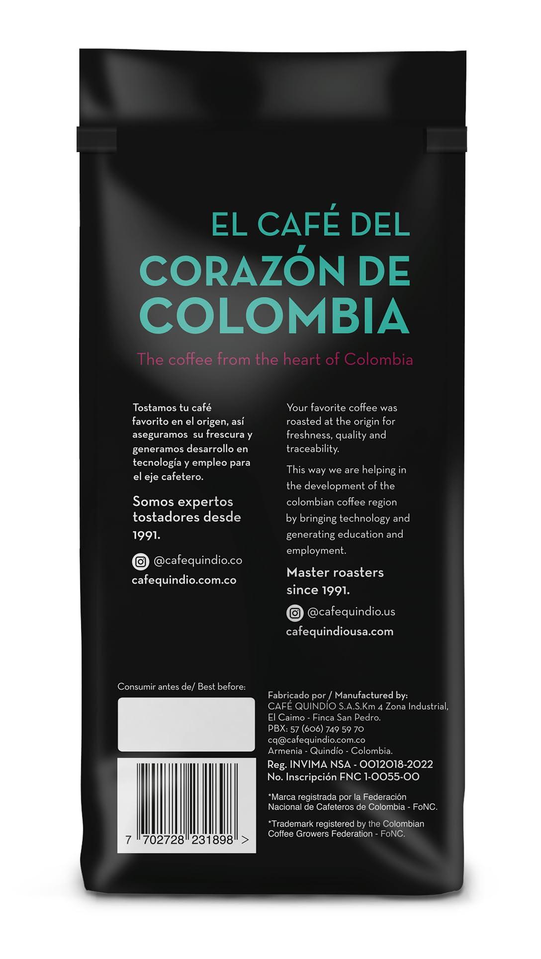 CAFE QUINDIO Cafe Quindio Gourmet Ground Coffee, 100% Colombian Excelso Coffee (16 oz / 454g)
