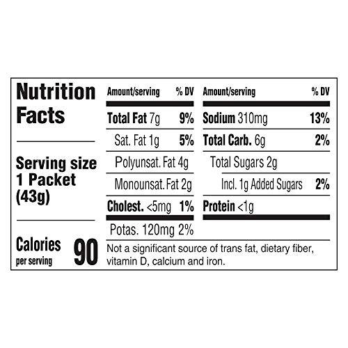 HELLMANN'S Hellmann's Light Ranch Salad Dressing Portion Control Sachets Gluten Free, No Artificial Flavors, added MSG or High Fructose Corn Syrup, 1.5 oz, Pack of 102
