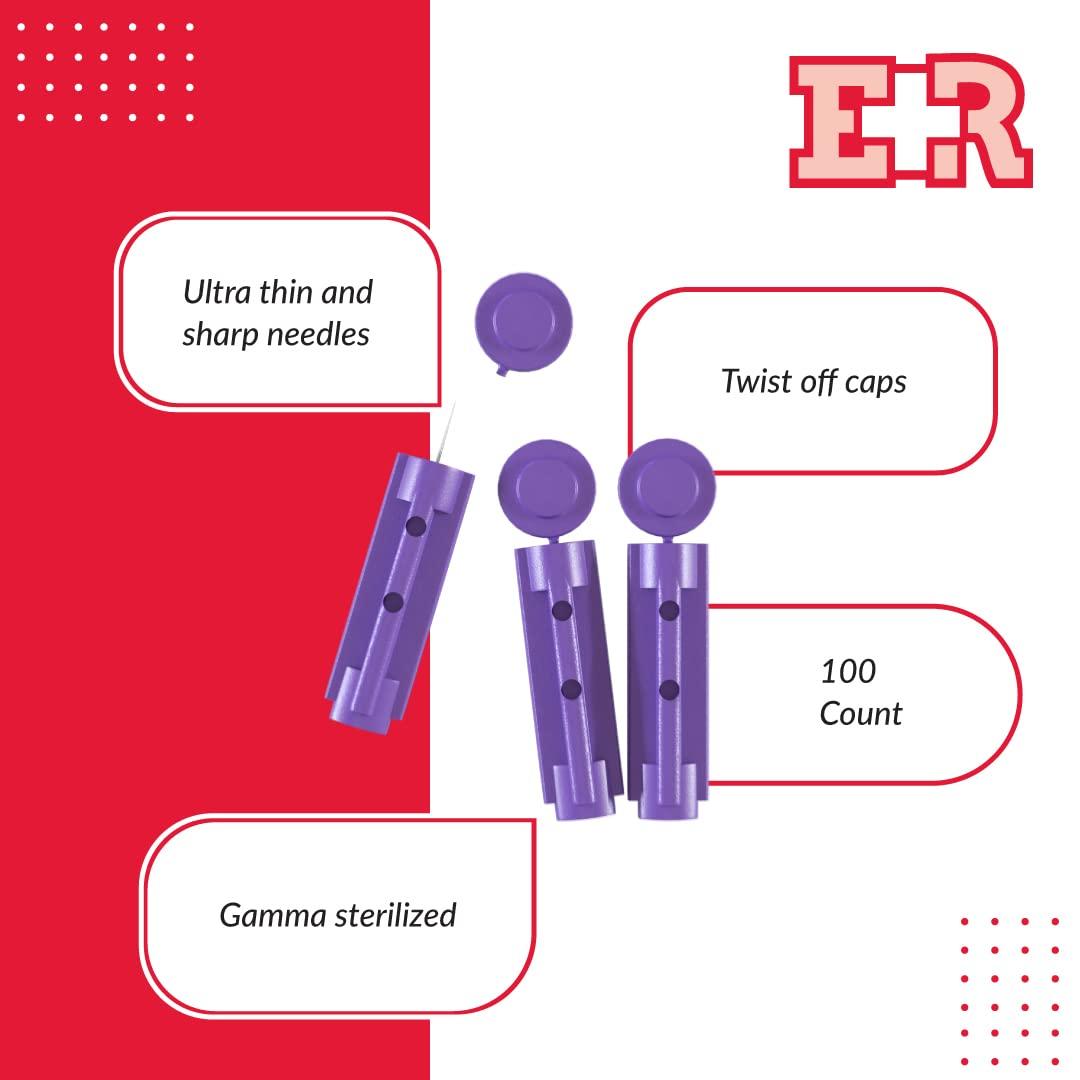 Ever Ready First Aid Ever Ready First Aid Lancing Device with 100 30 Gauge Twist Lancets for Blood Sugar Testing