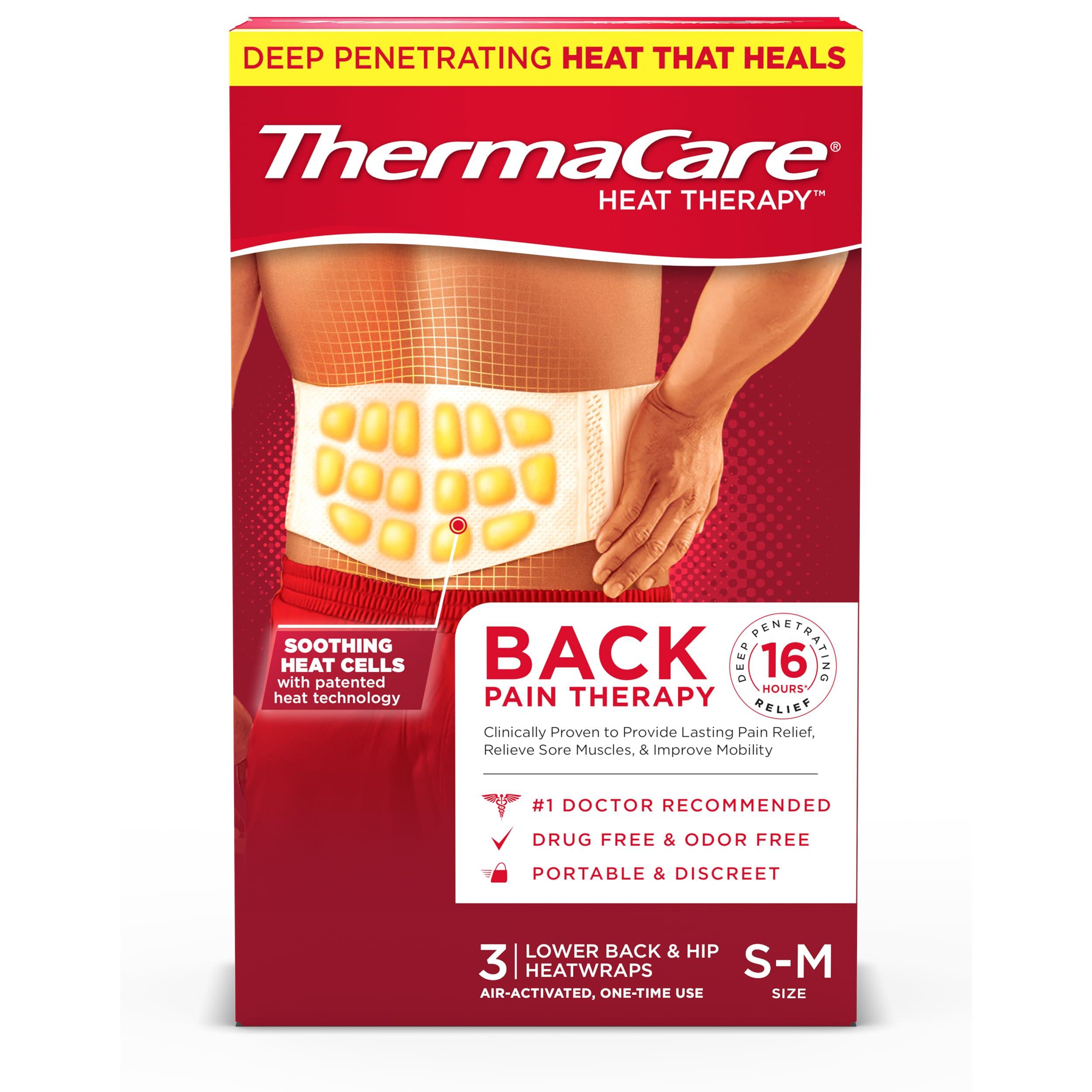 ThermaCare ThermaCare Back Pain Therapy Lower Back & Hip Small/Medium Pain Relief Heat Wraps, 3 Count